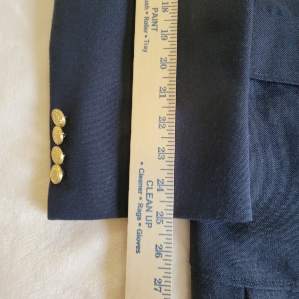 Wentworth Blazer Mens 48R Navy Blue Gold Crest Button 2-Button Sport Coat - Picture 11 of 16